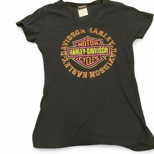Harley-Davidson Black Tee with Vibrant Logo
